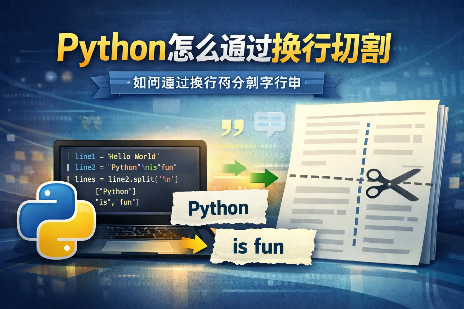 python怎么通过换行切割