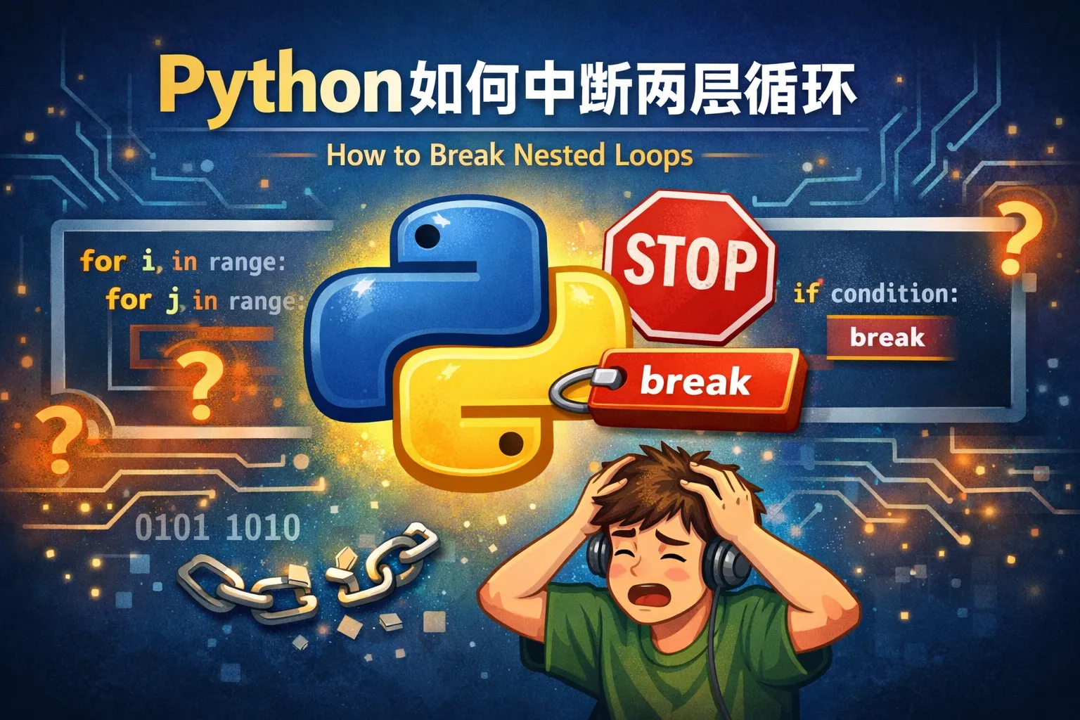 python如何中断两层循环