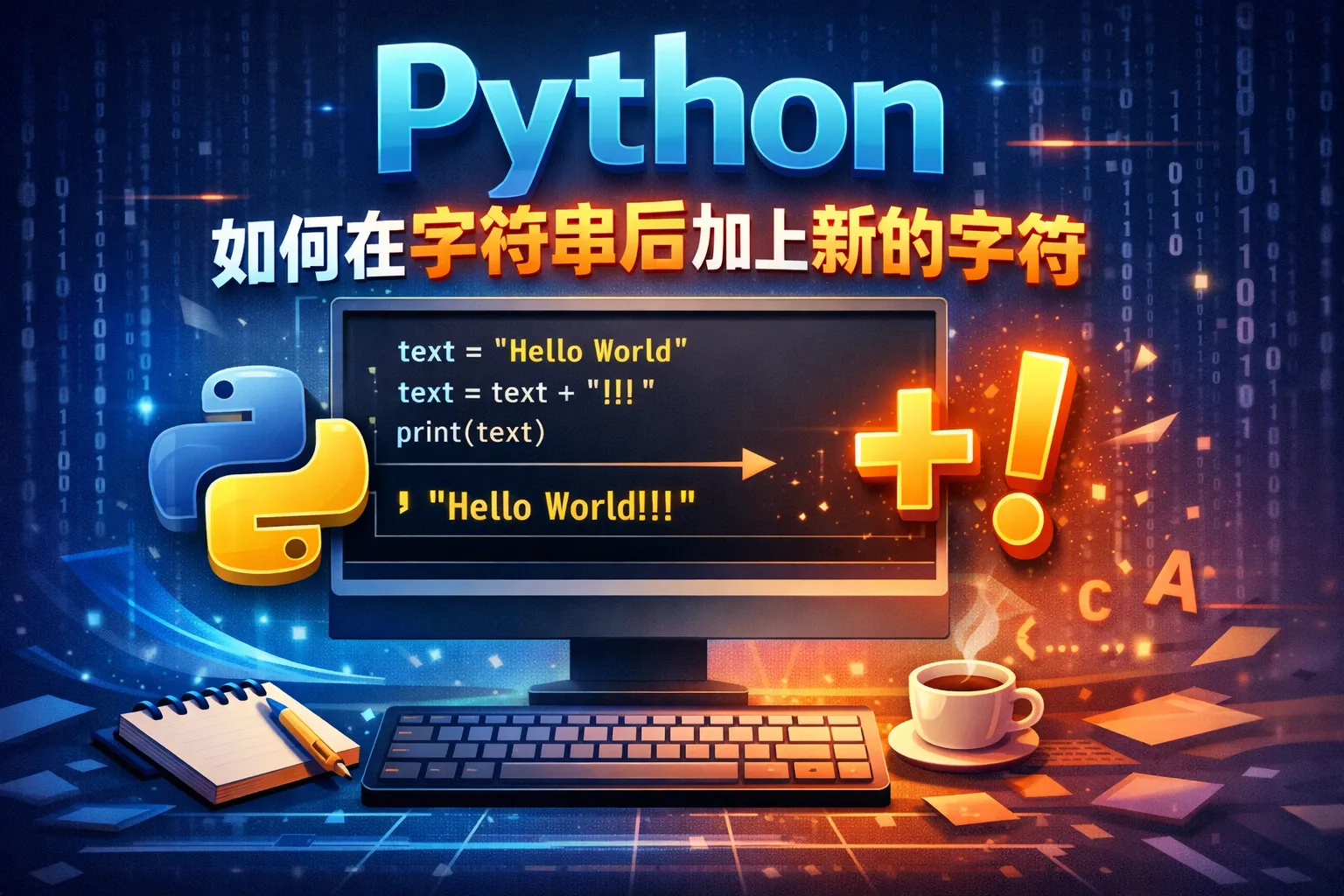 python如何在字符串后加上新的字符