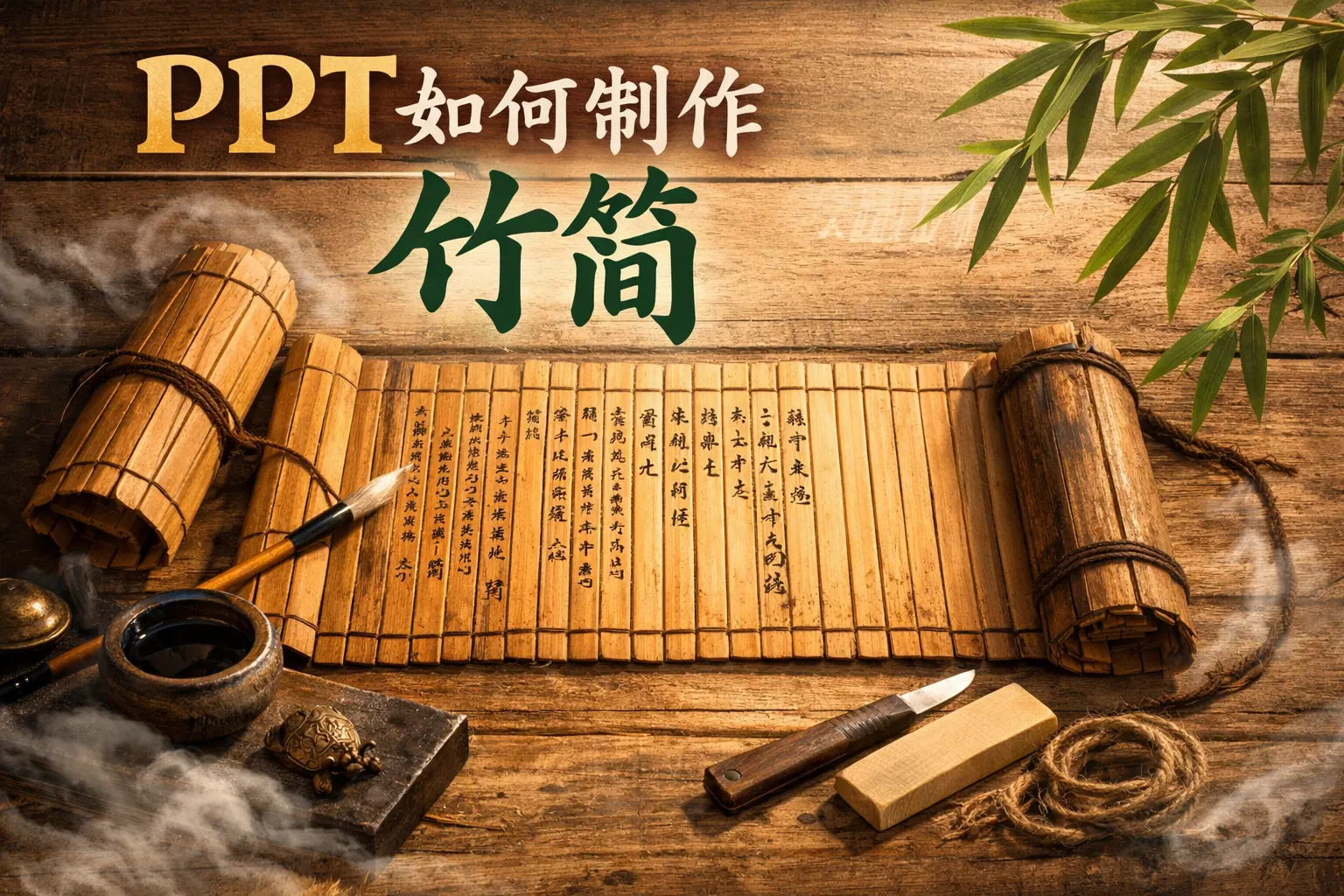 PPT如何制作竹简