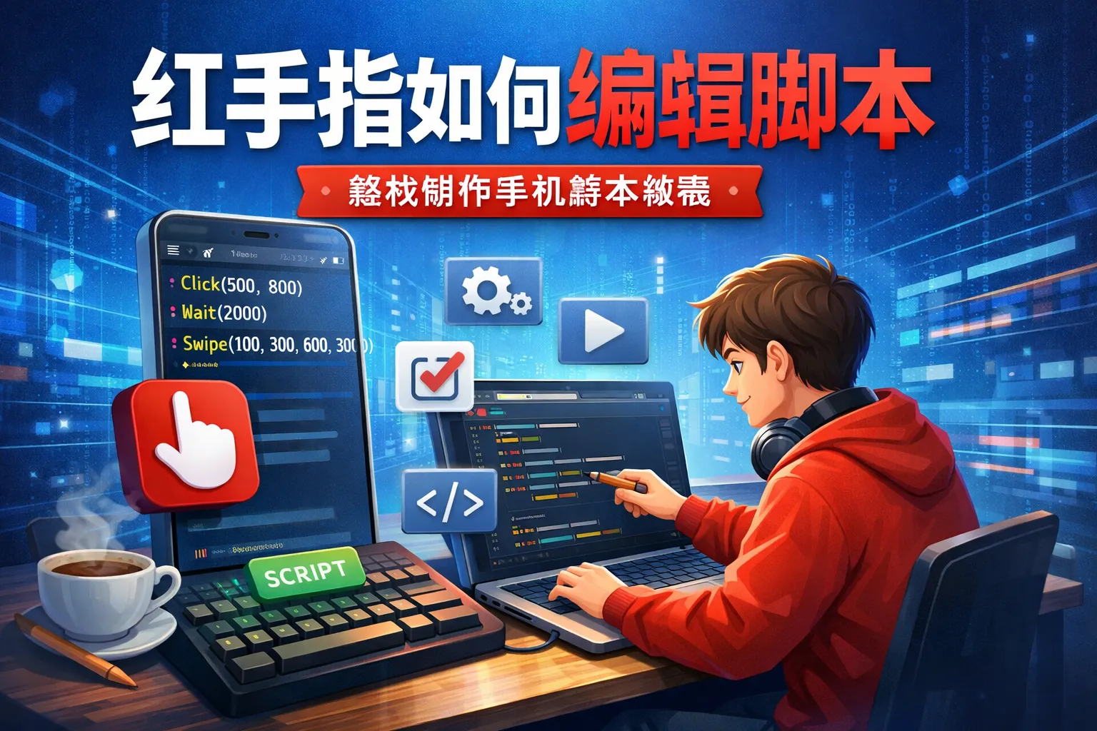 红手指如何编辑脚本