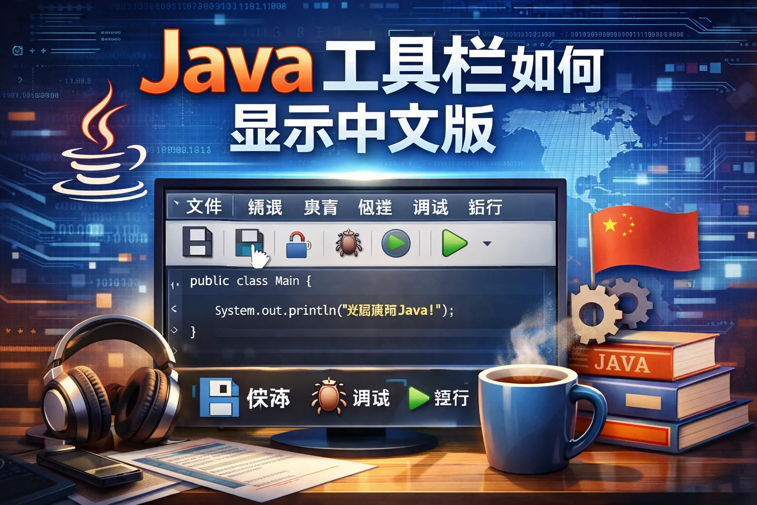 java工具栏如何显示中文版