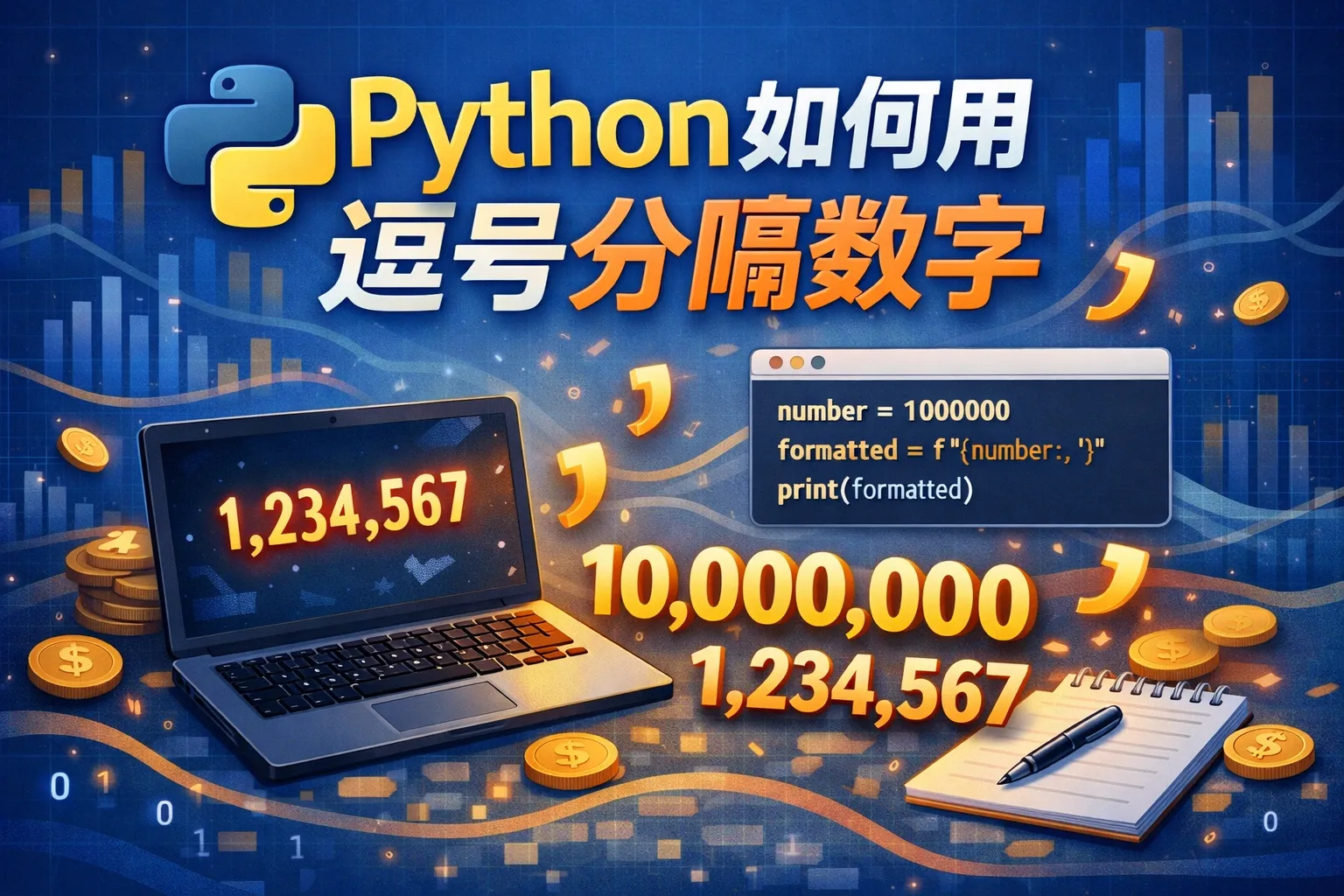 python如何用逗号分隔数字