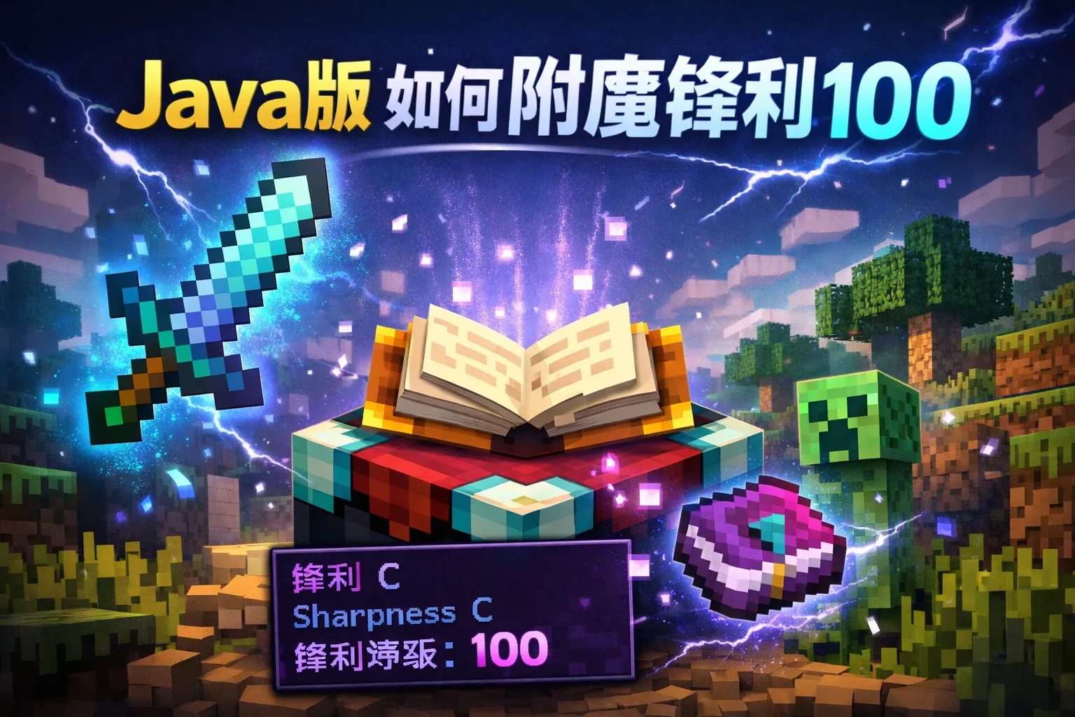 java版如何附魔锋利100