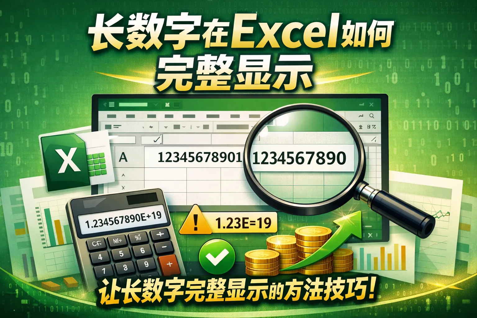 长数字在excel如何完整显示