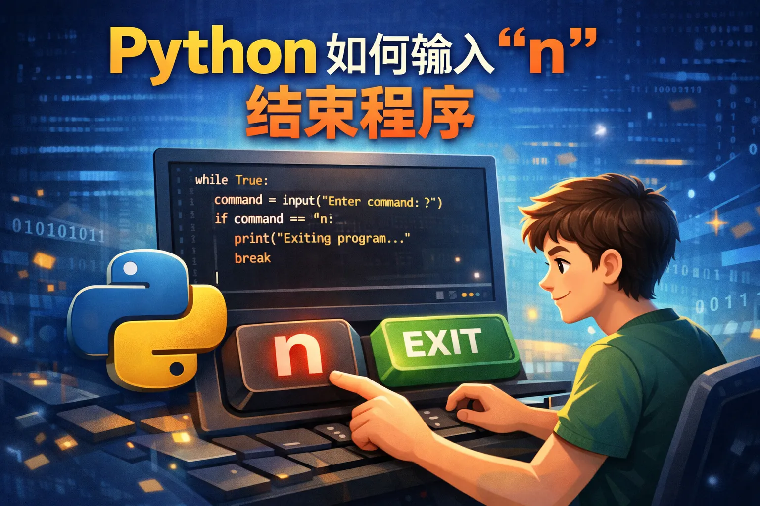 python如何输入n结束程序