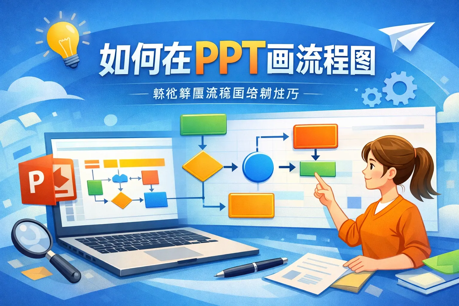 如何在ppt画流程图