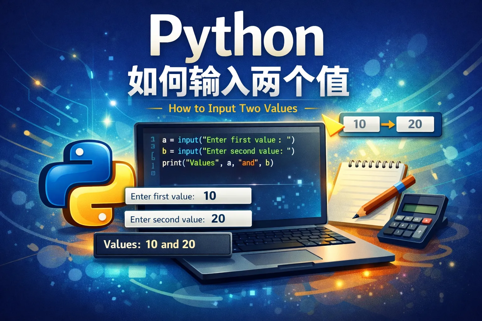 python如何输入两个值