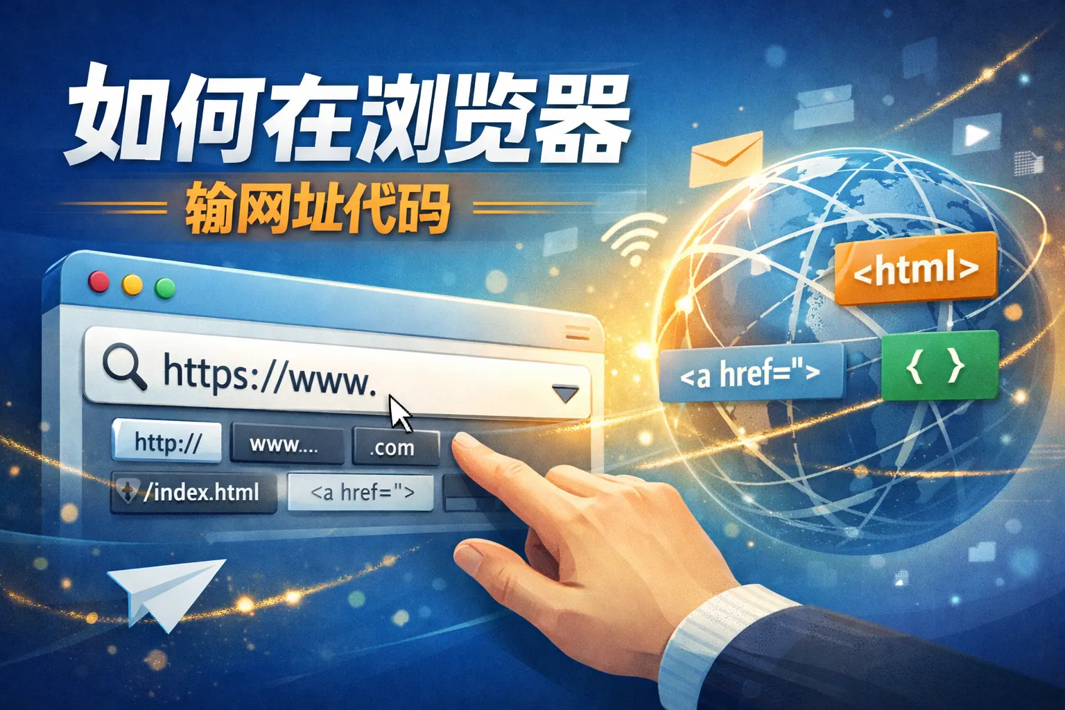 如何在浏览器输网址代码