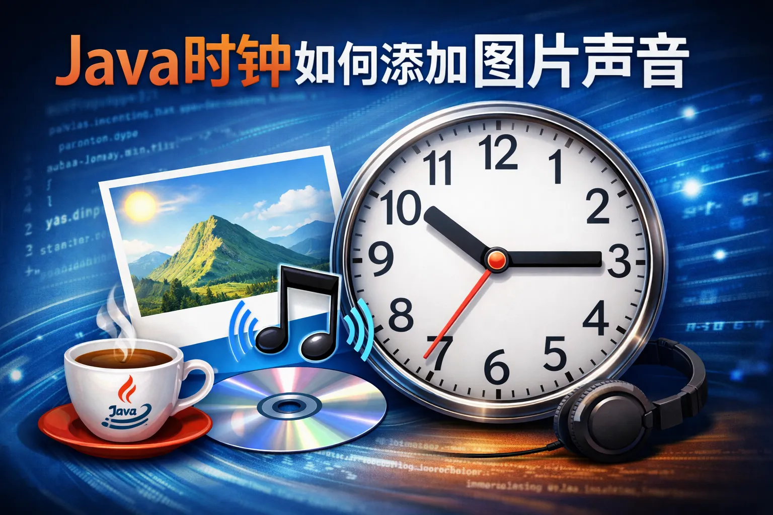 java时钟如何添加图片声音