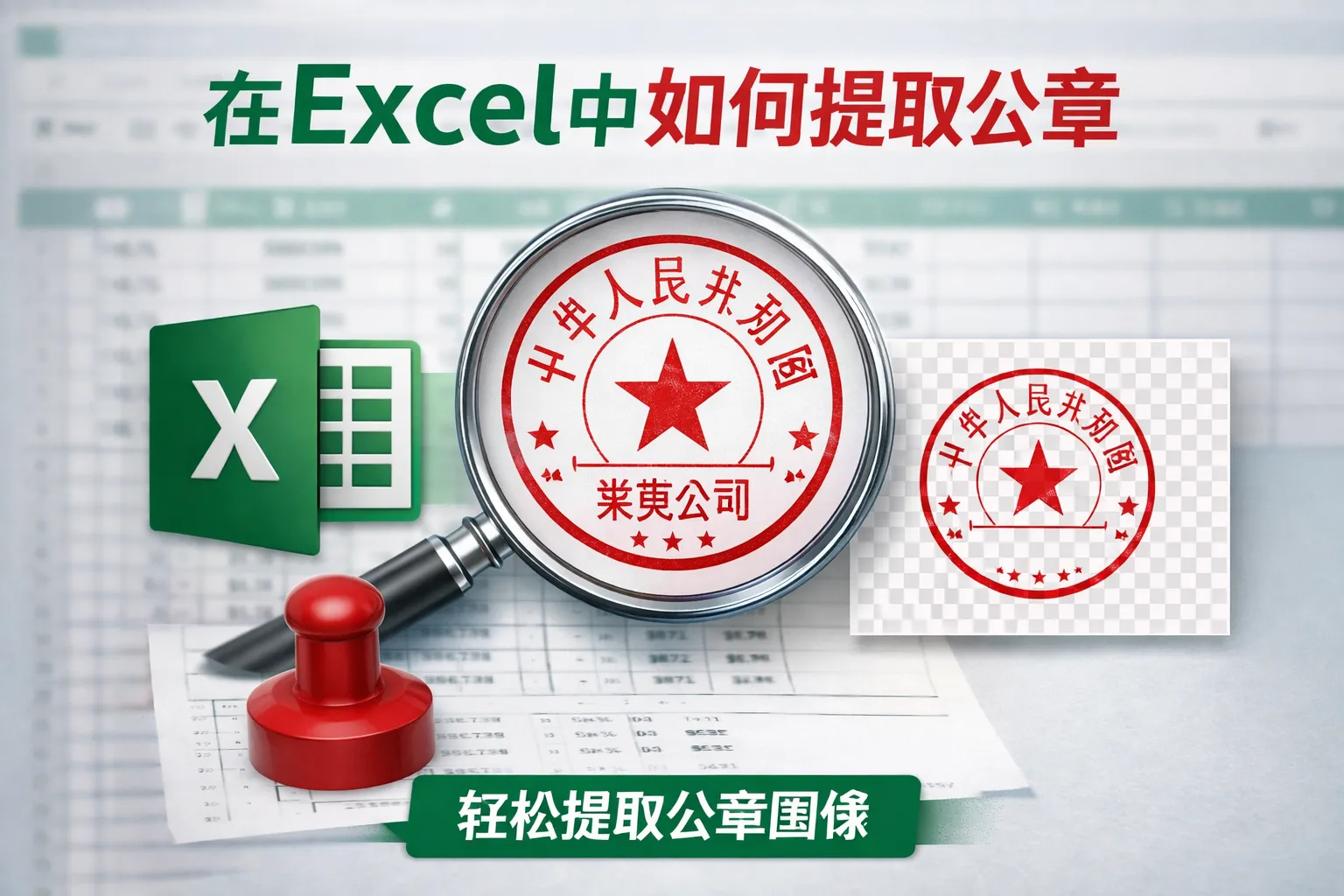 在excel中如何提取公章