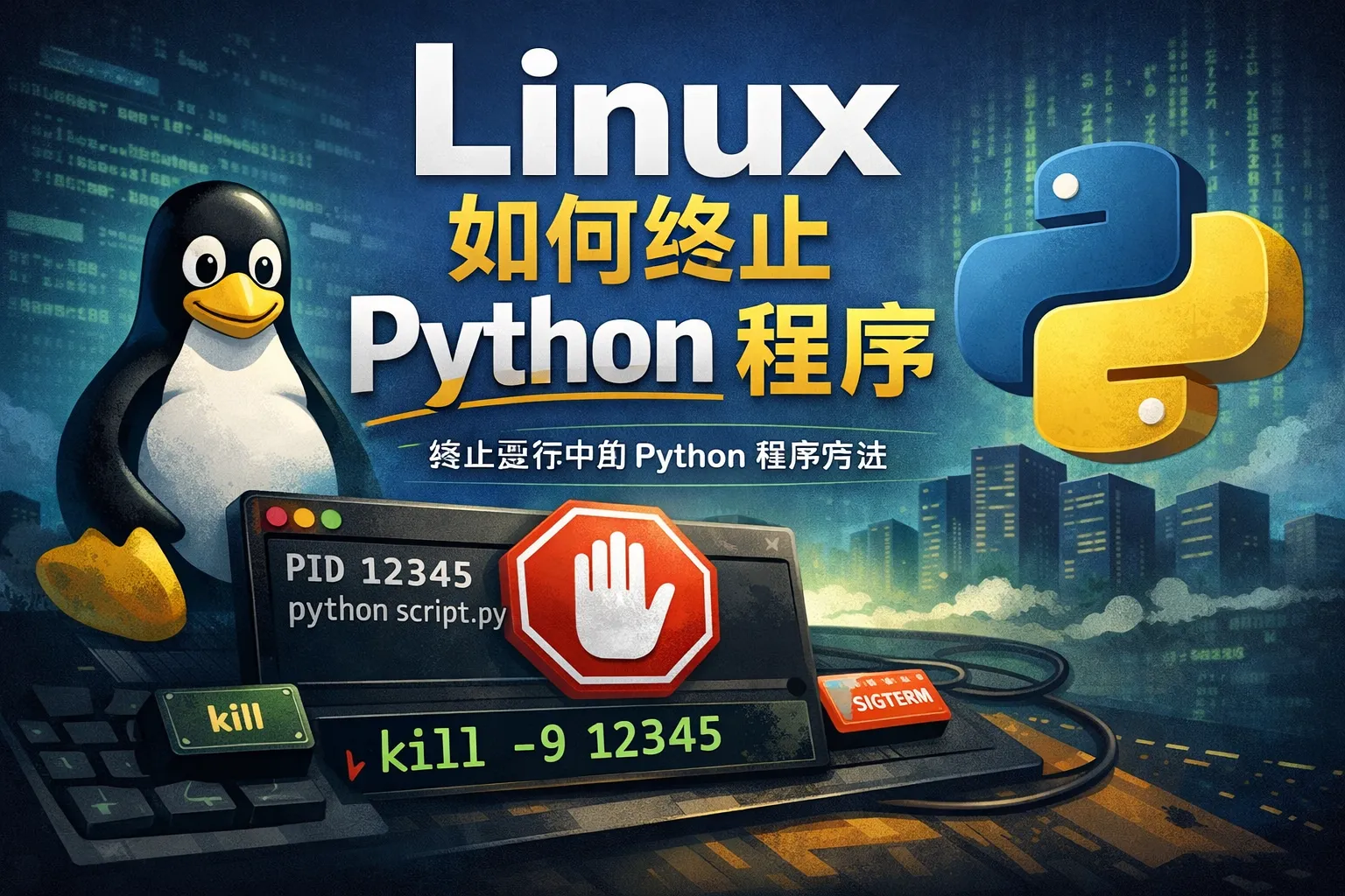 linux如何终止python程序