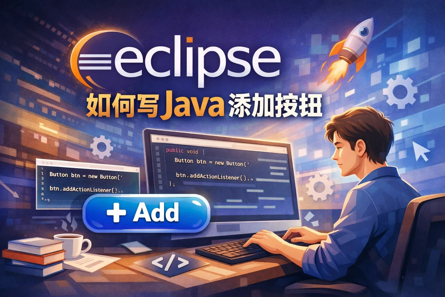 eclipse如何写java添加按钮