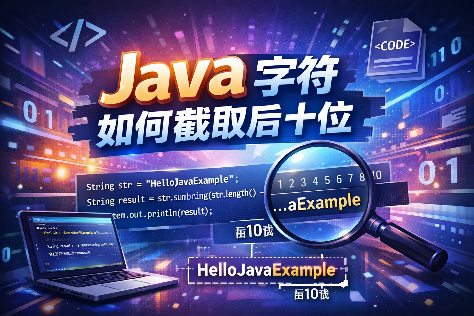 java字符如何截取后十位