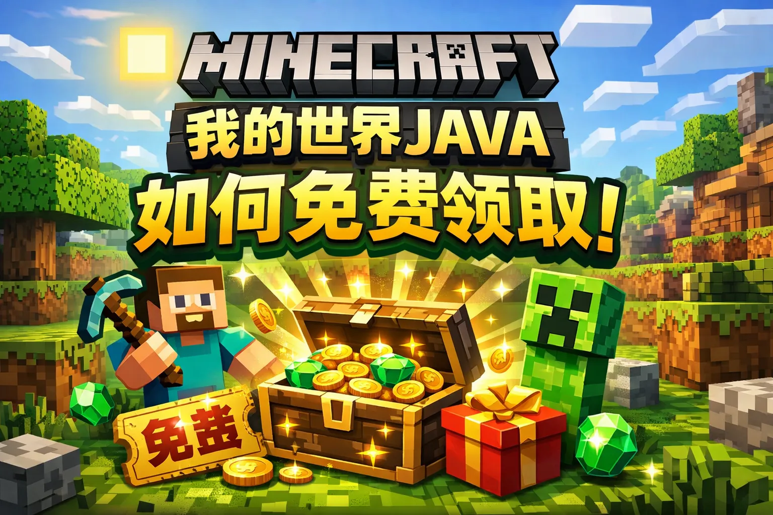 我的世界java如何免费领取