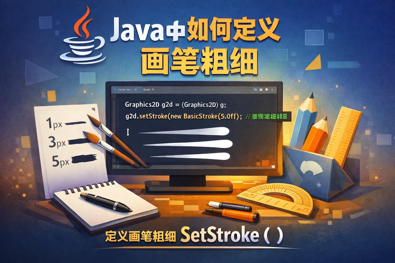 java中如何定义画笔粗细