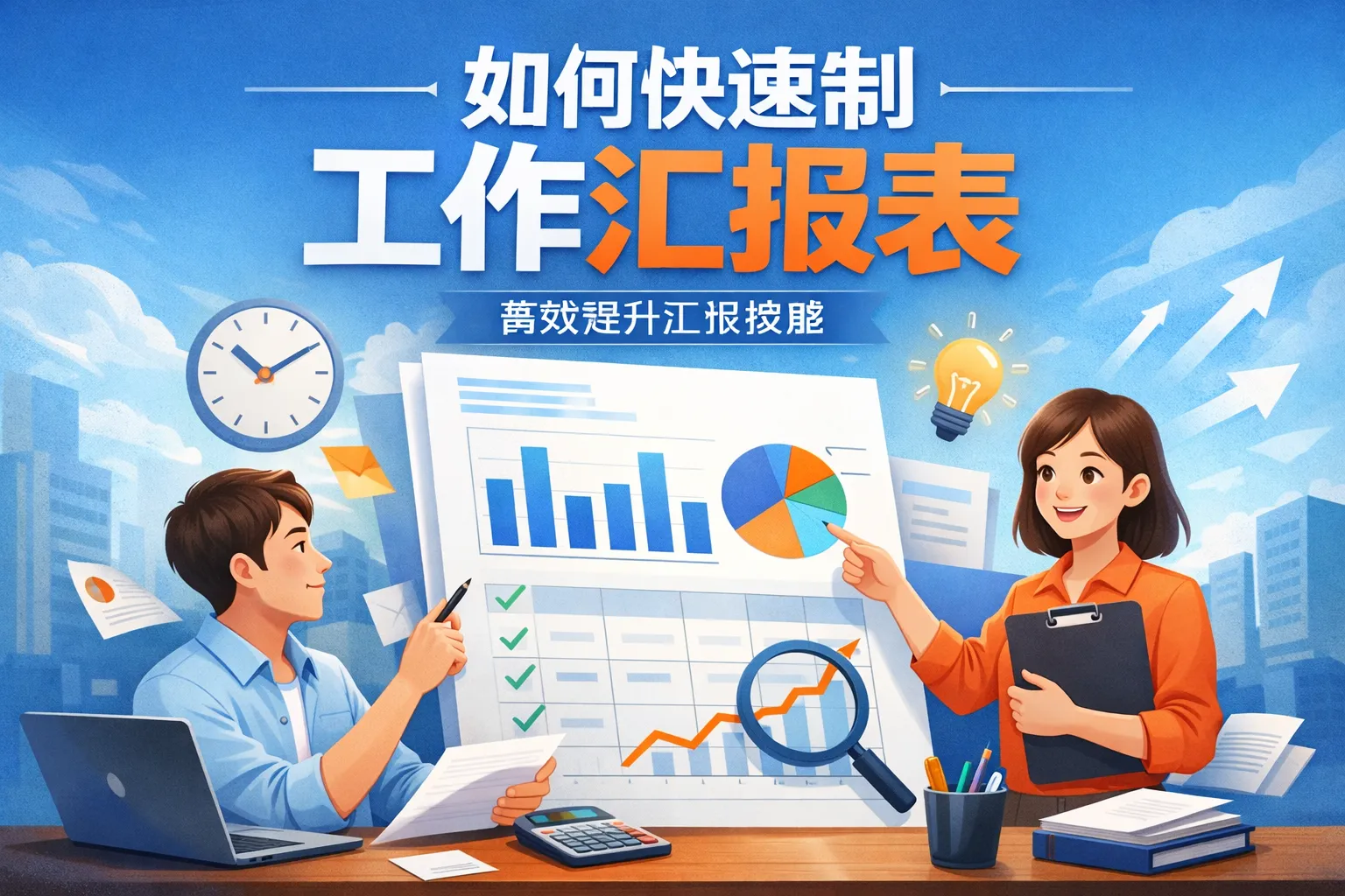 如何快速制工作汇报表