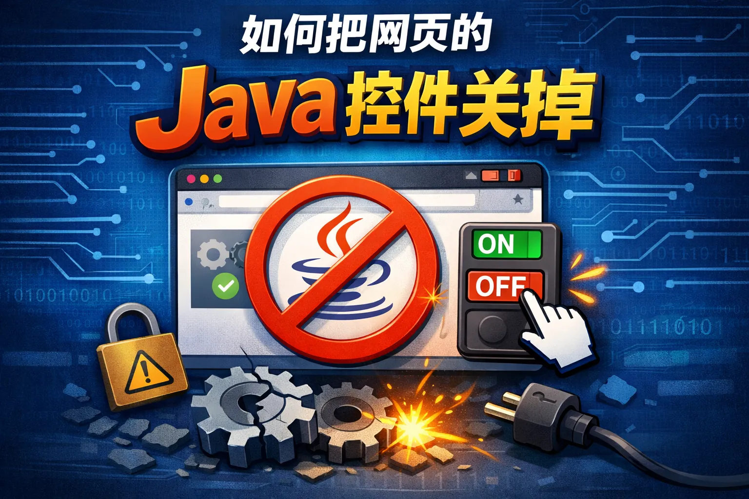 如何把网页的java控件关掉