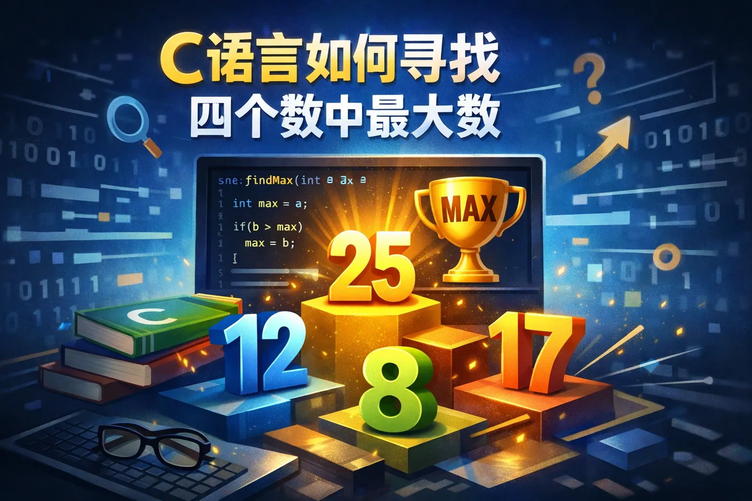 c语言如何寻找四个数中最大数