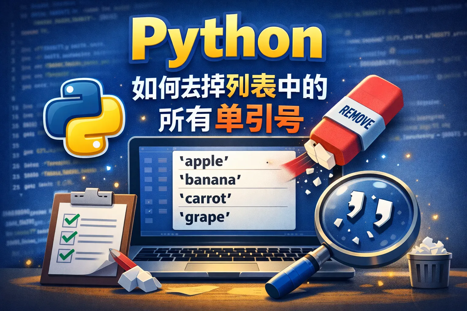 python如何去掉列表中的所有单引号