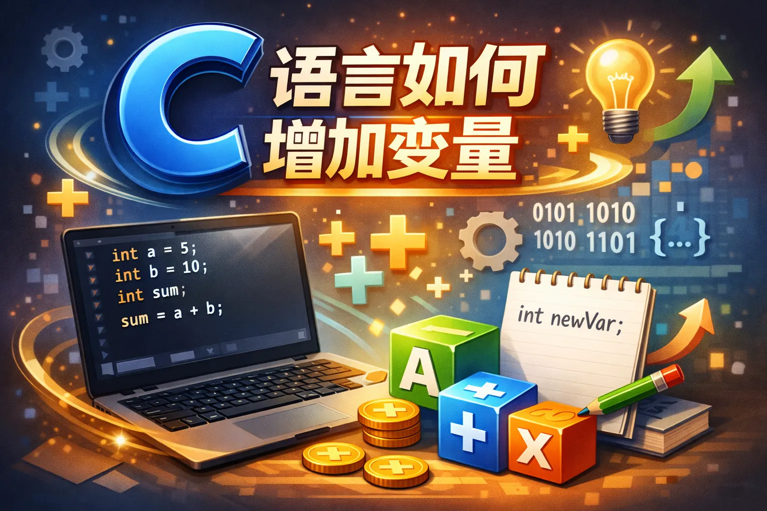 c语言如何增加变量