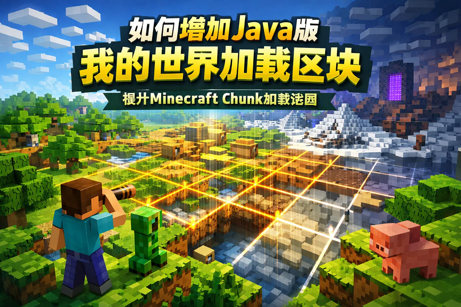 如何增加java版我的世界加载区块