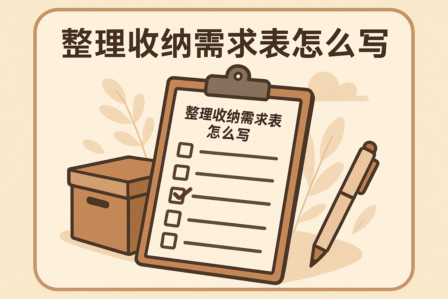 整理收纳需求表怎么写