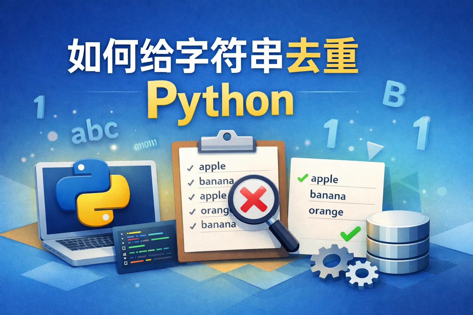如何给字符串去重python