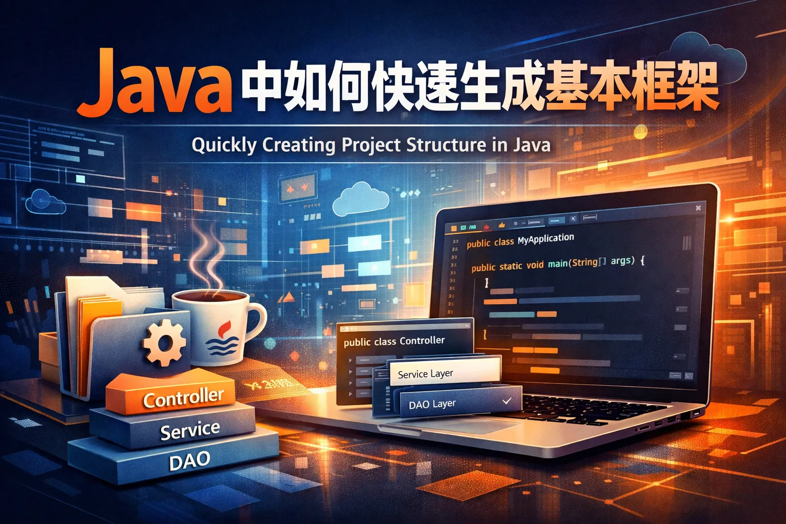 java中如何快速生成基本框架