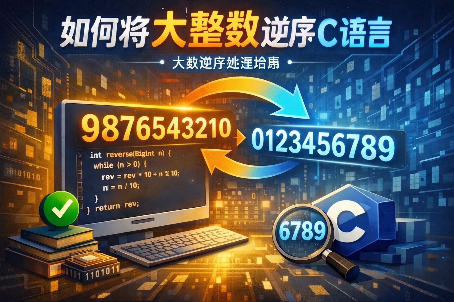 如何将大整数逆序c语言