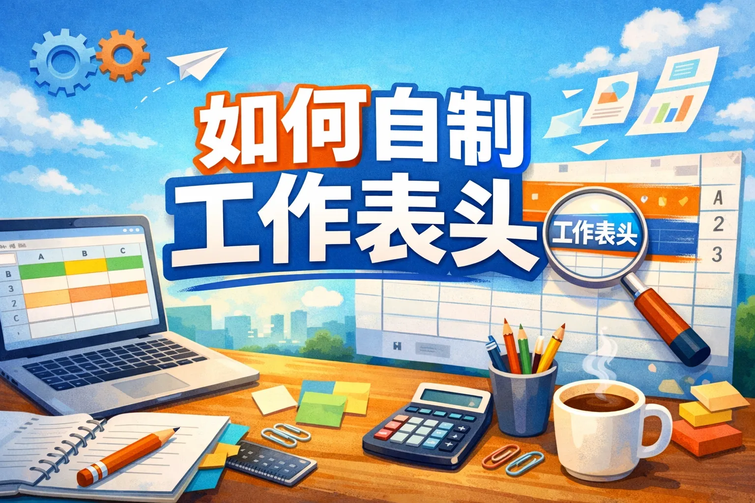 如何自制工作表头