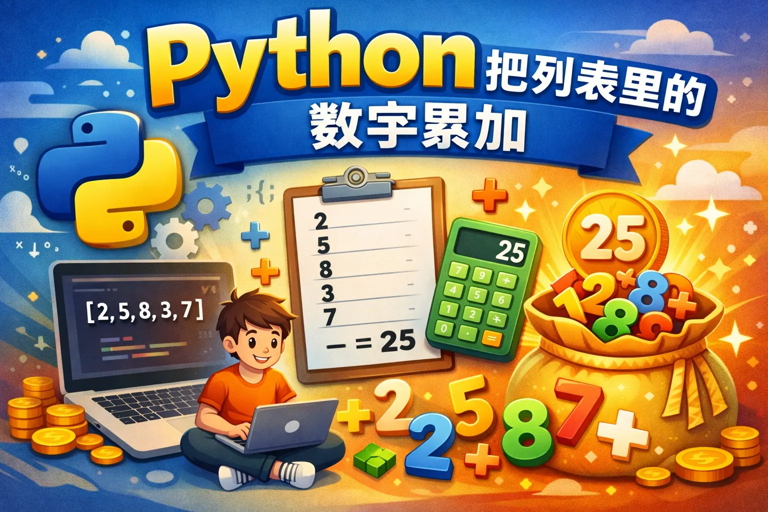python把列表里的数字累加