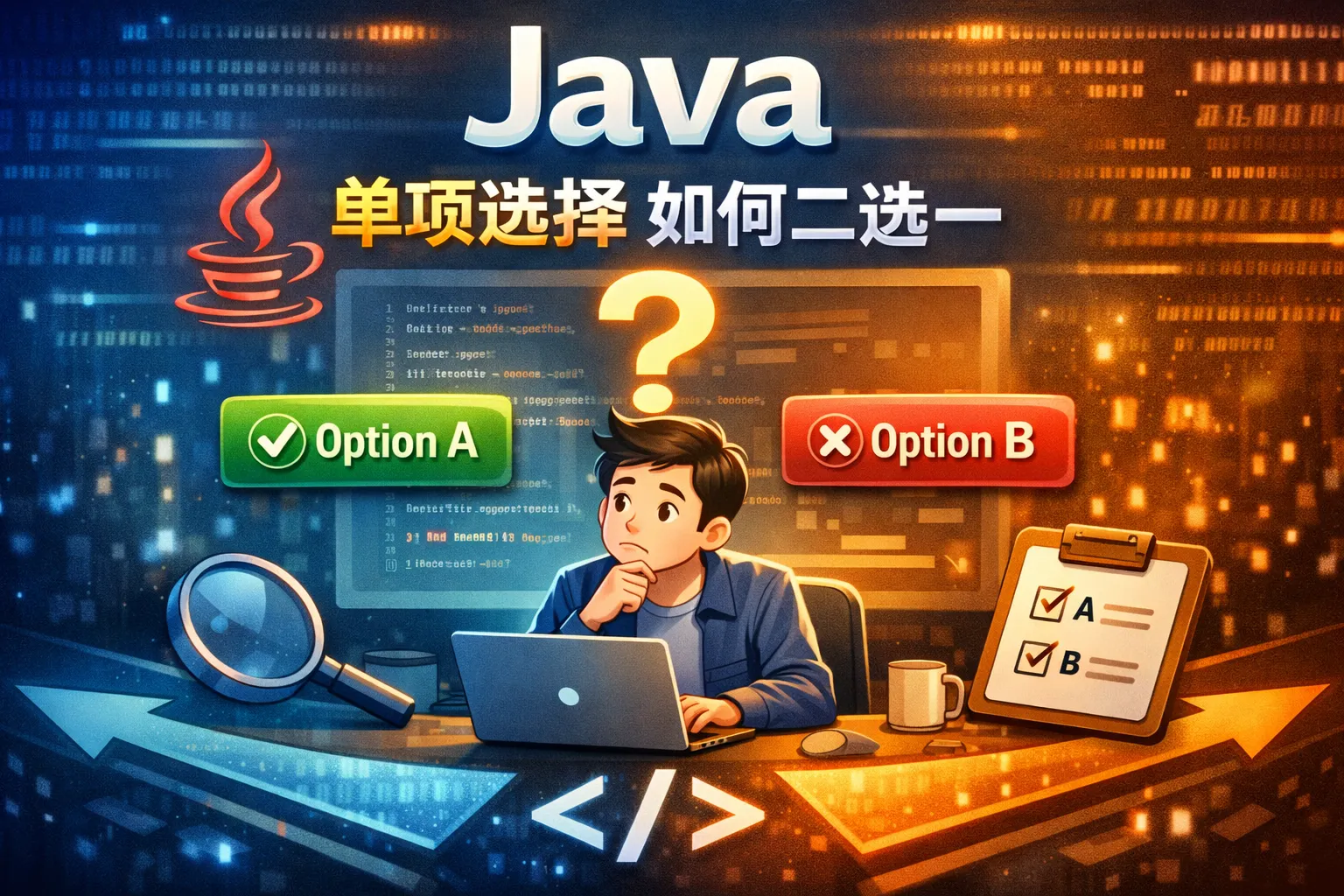 Java单项选择如何二选一