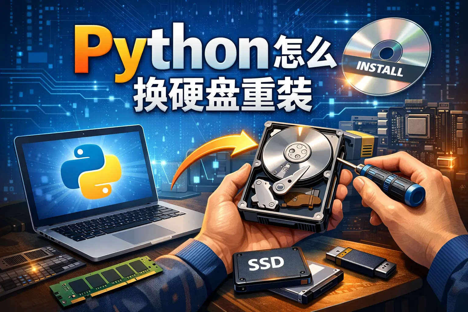 python怎么换硬盘重装