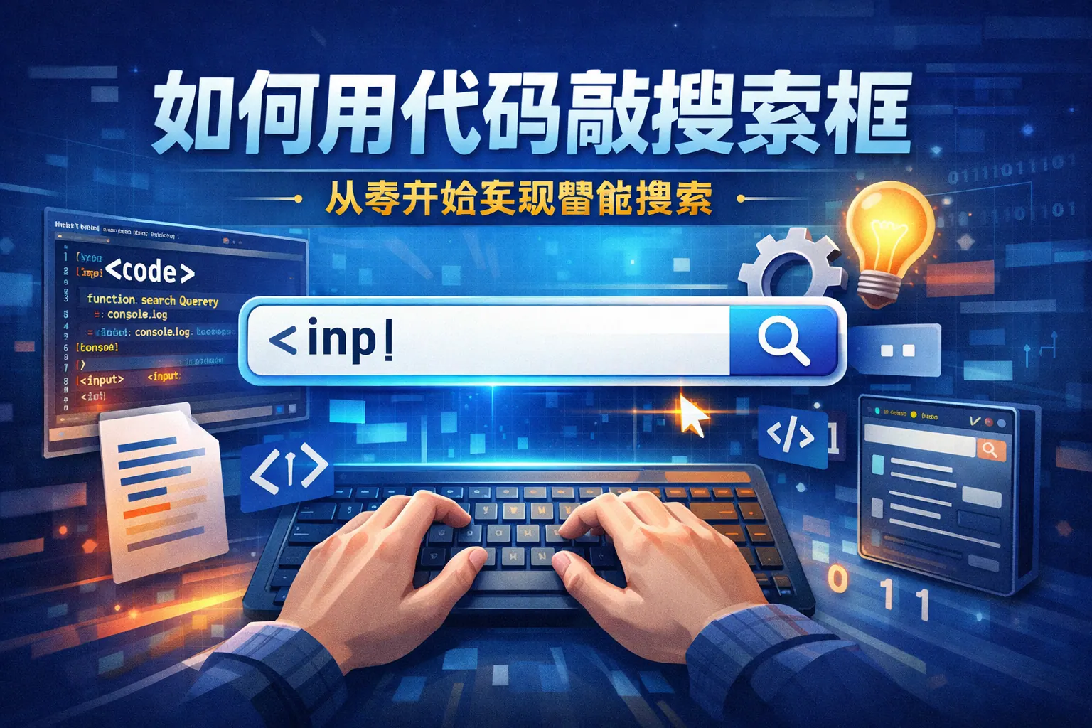 如何用代码敲搜索框