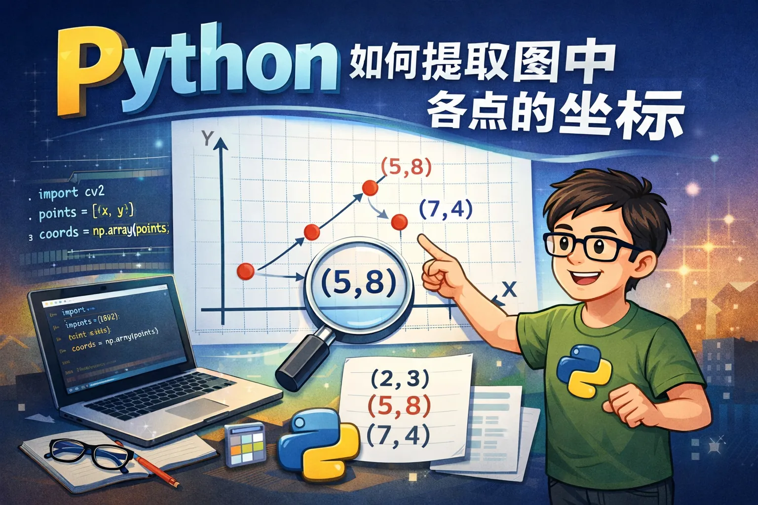python如何提取图中各点的坐标
