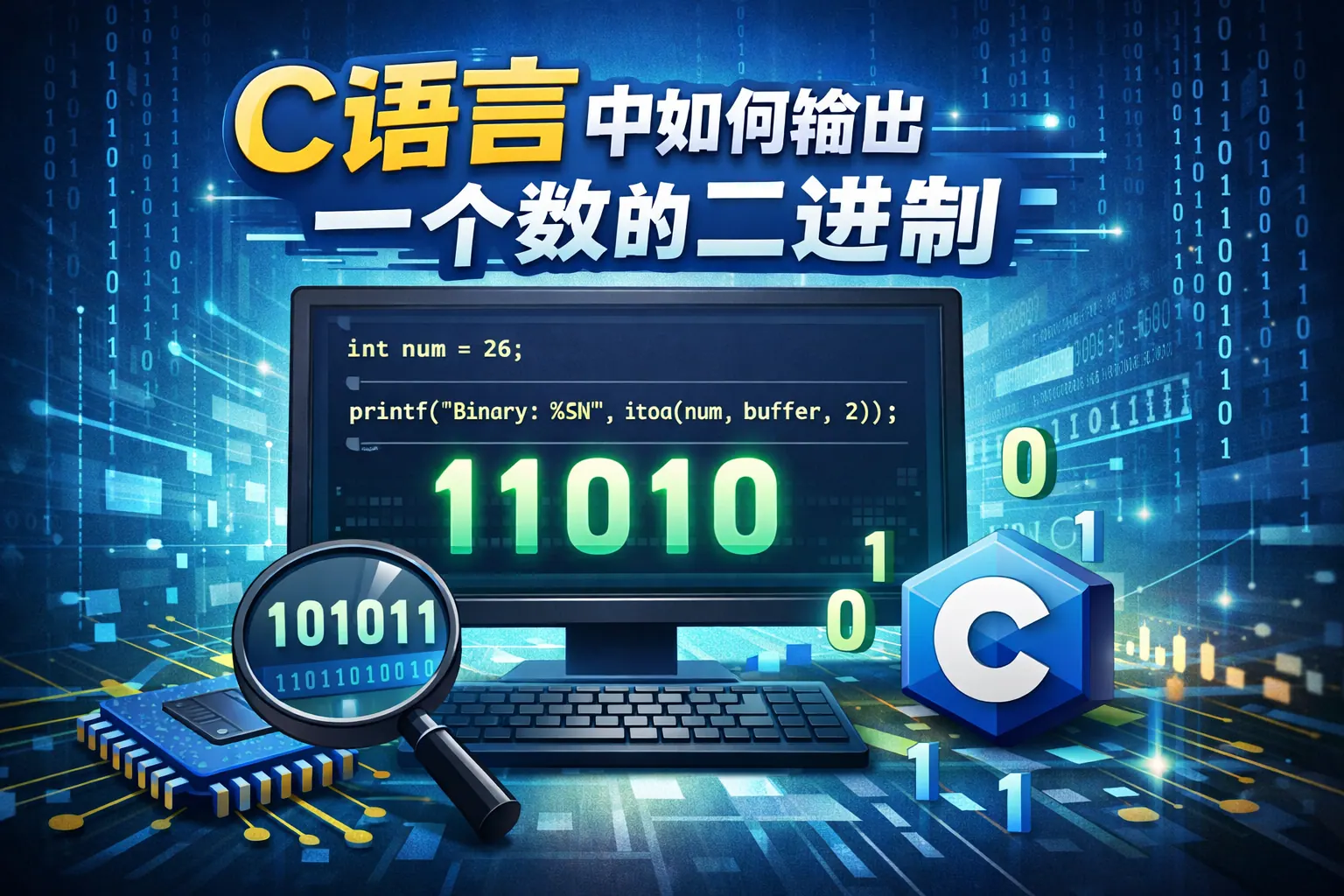 c语言中如何输出一个数的二进制