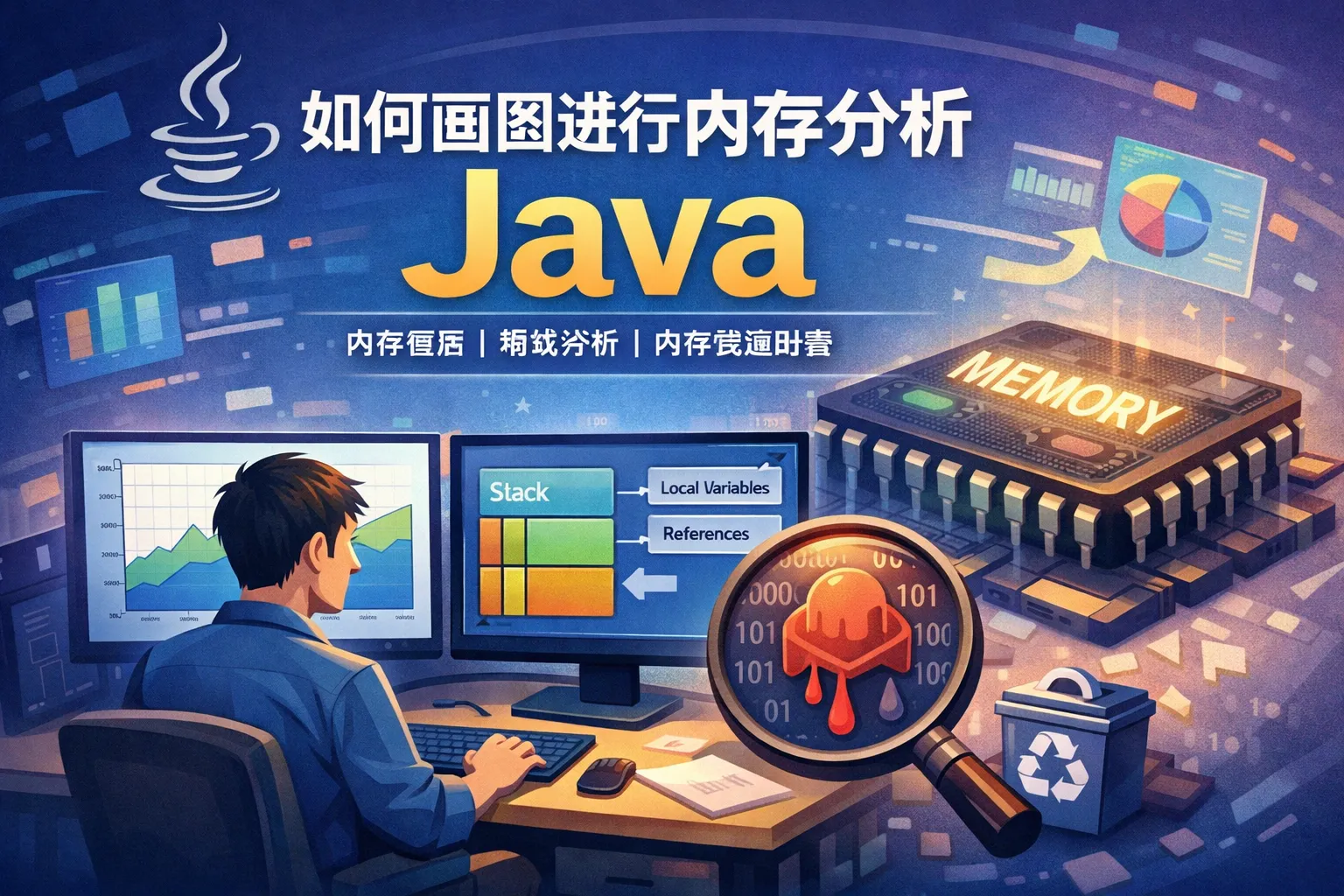 如何画图进行内存分析java