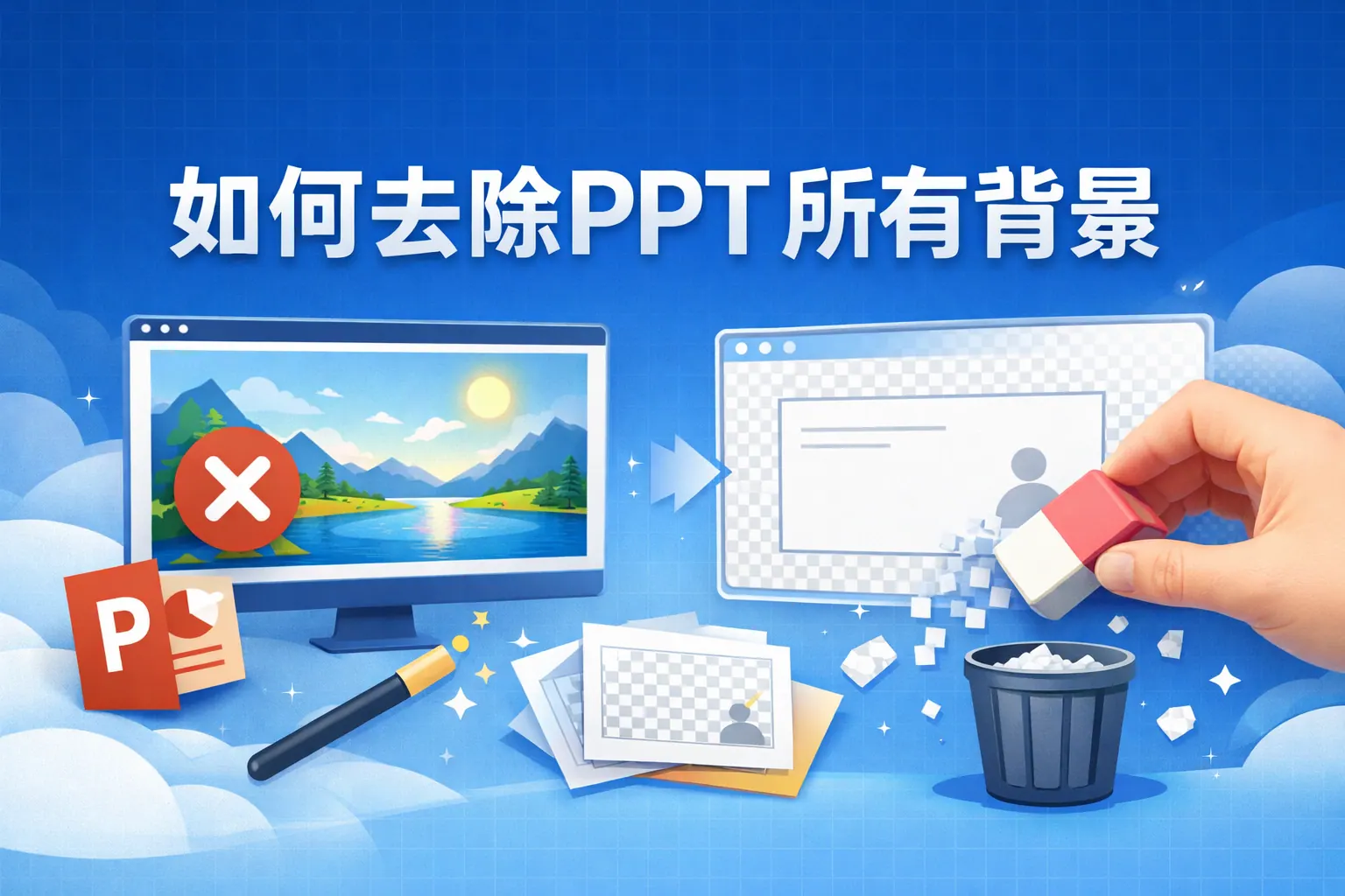 如何去除ppt所有背景