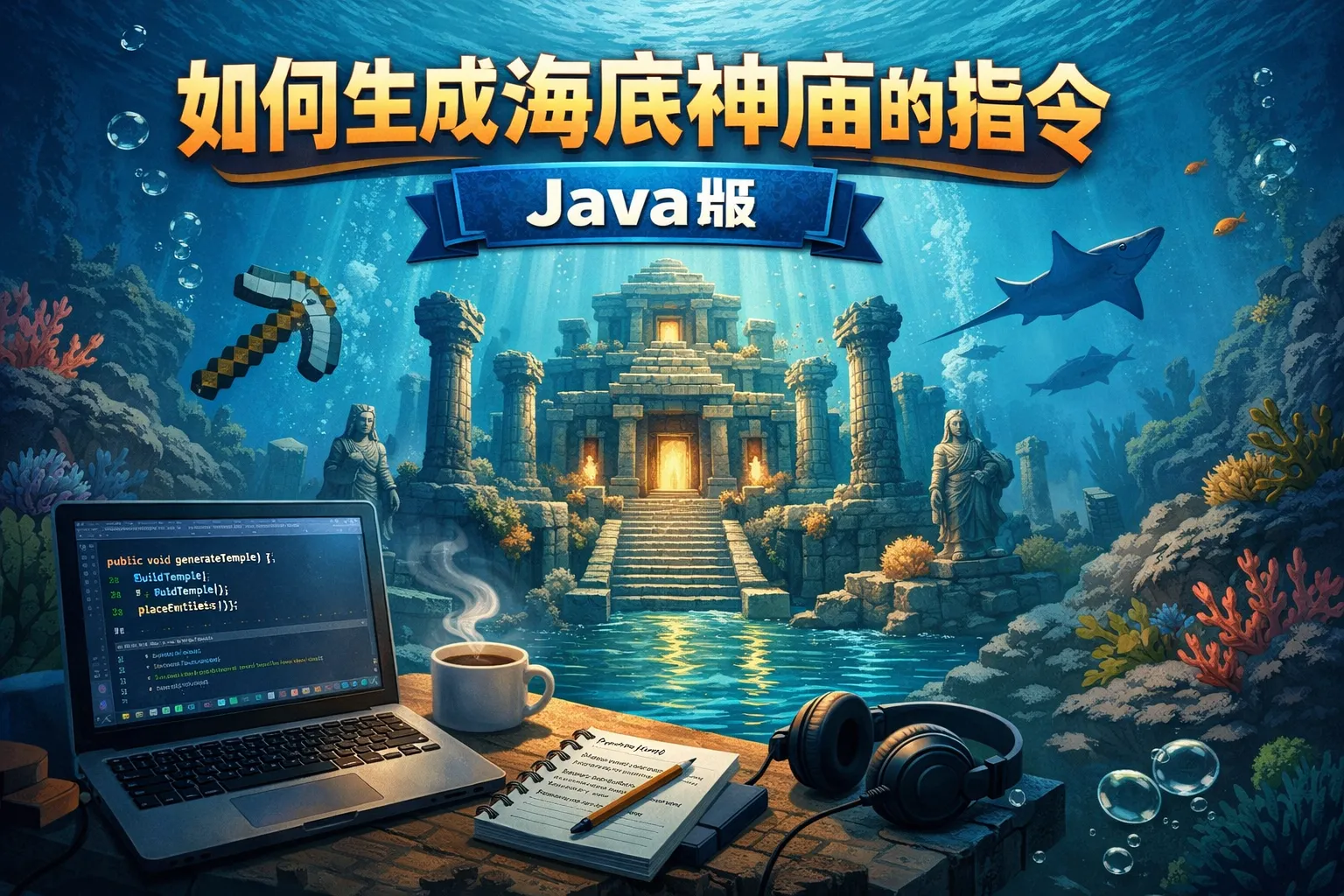 如何生成海底神庙的指令java版