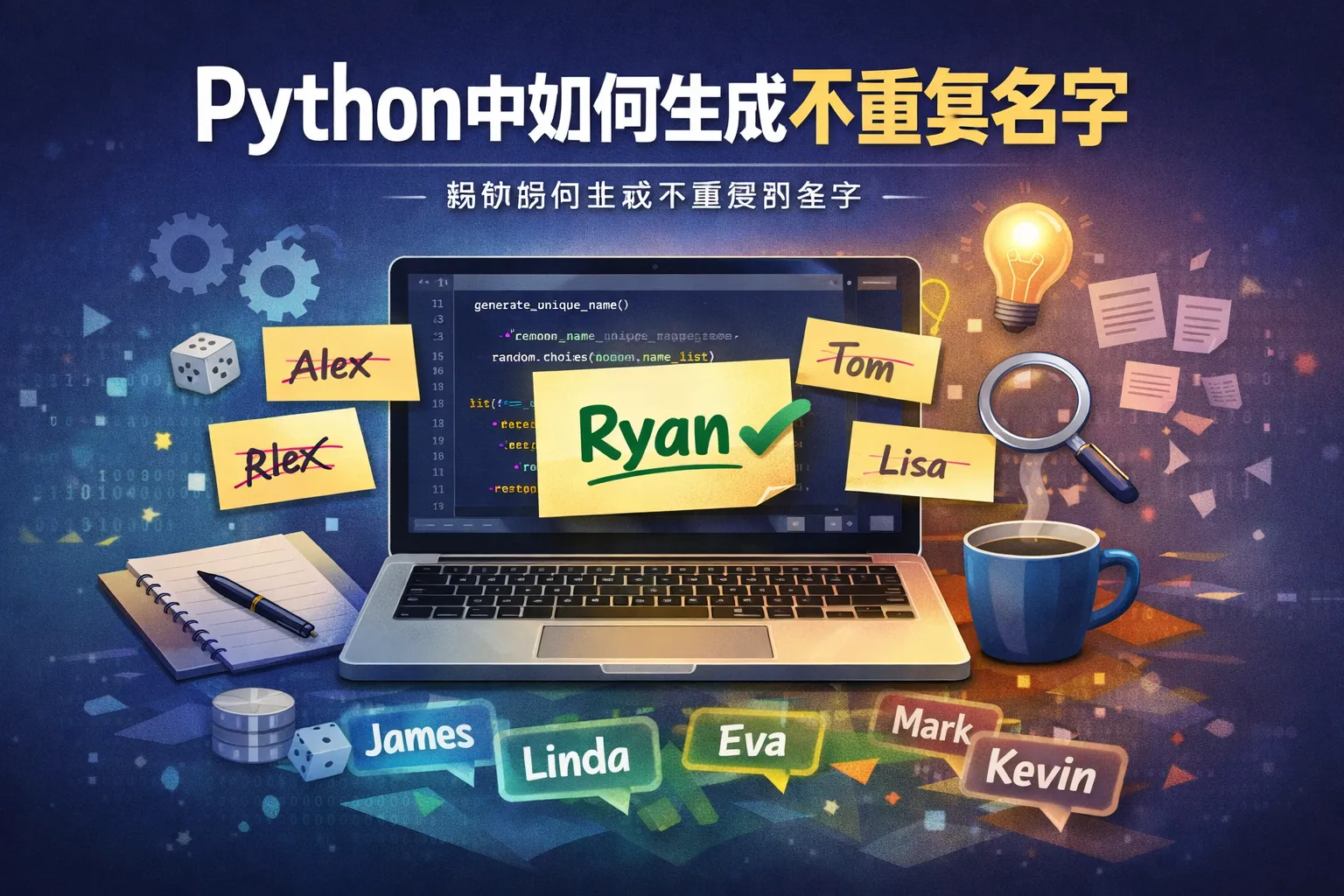 python中如何生成不重复名字