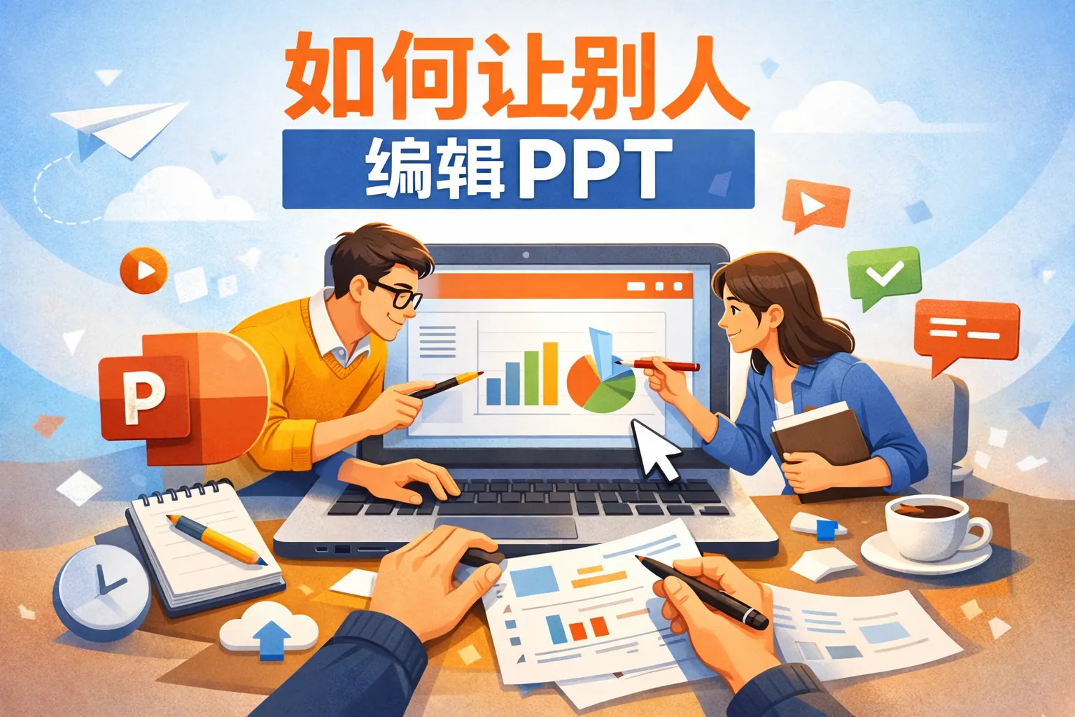 如何让别人编辑ppt