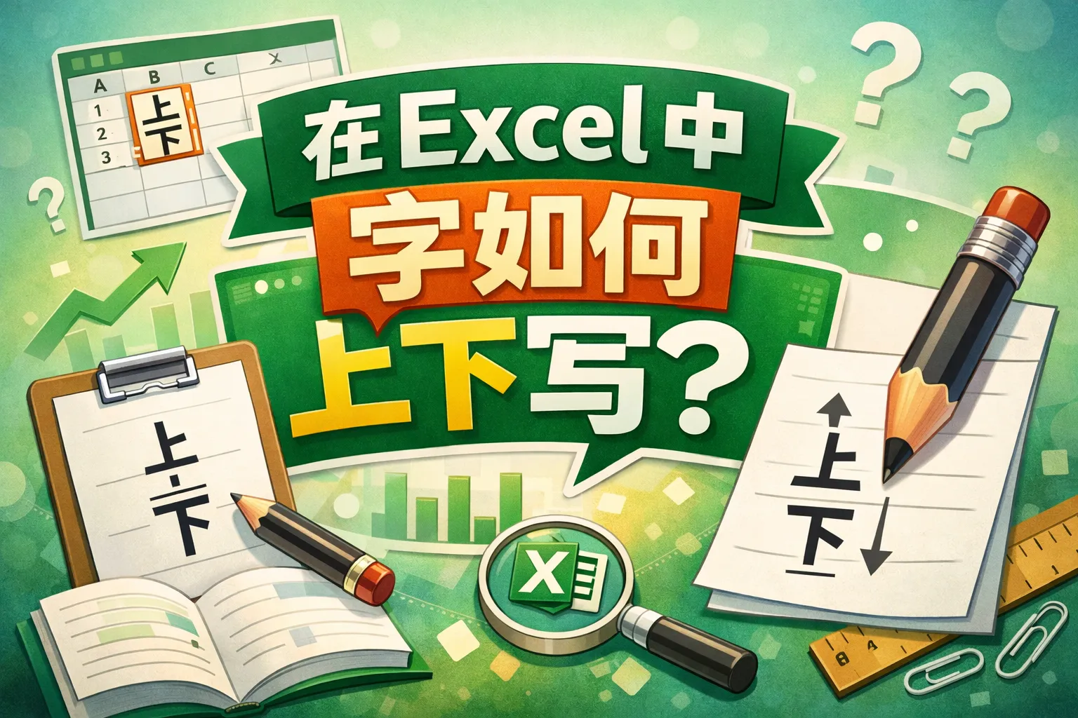 在excel中字如何上下写