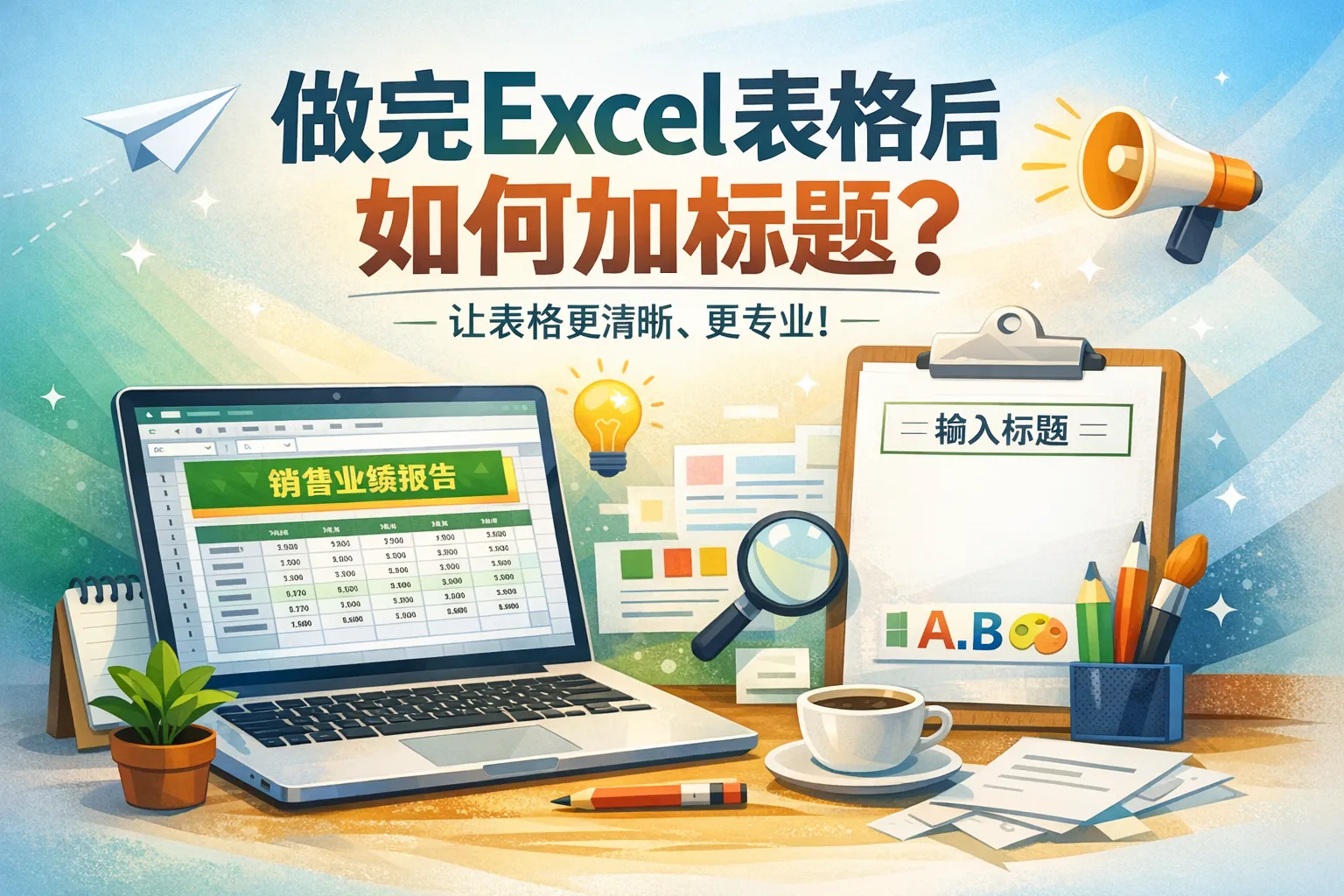 做完excel表格后如何加标题