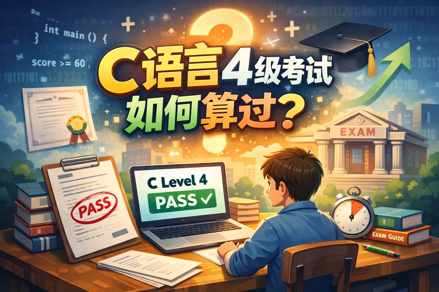 c语言4级考试如何算过