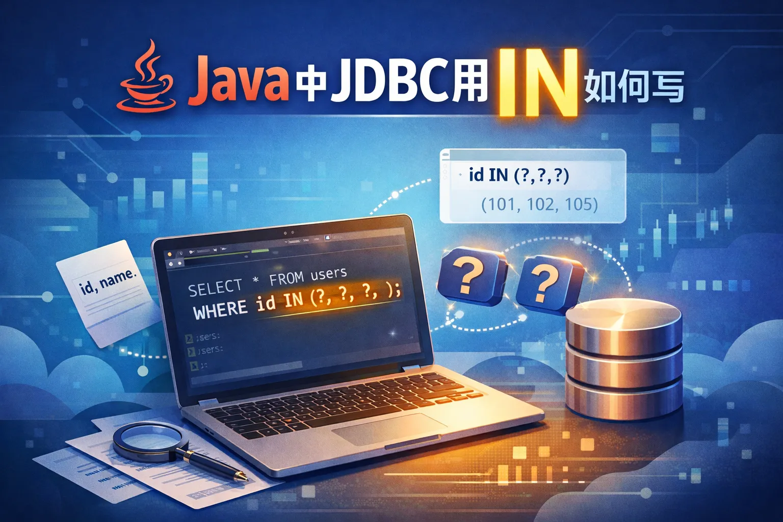 java中jdbc用in如何写