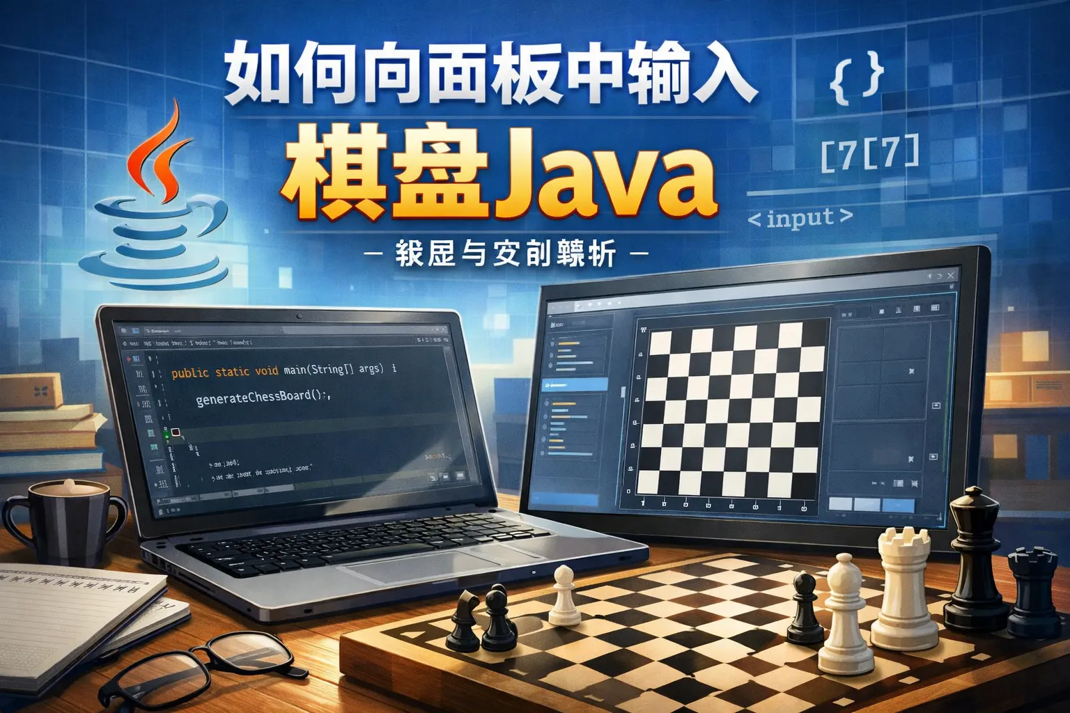 如何向面板中输入棋盘Java