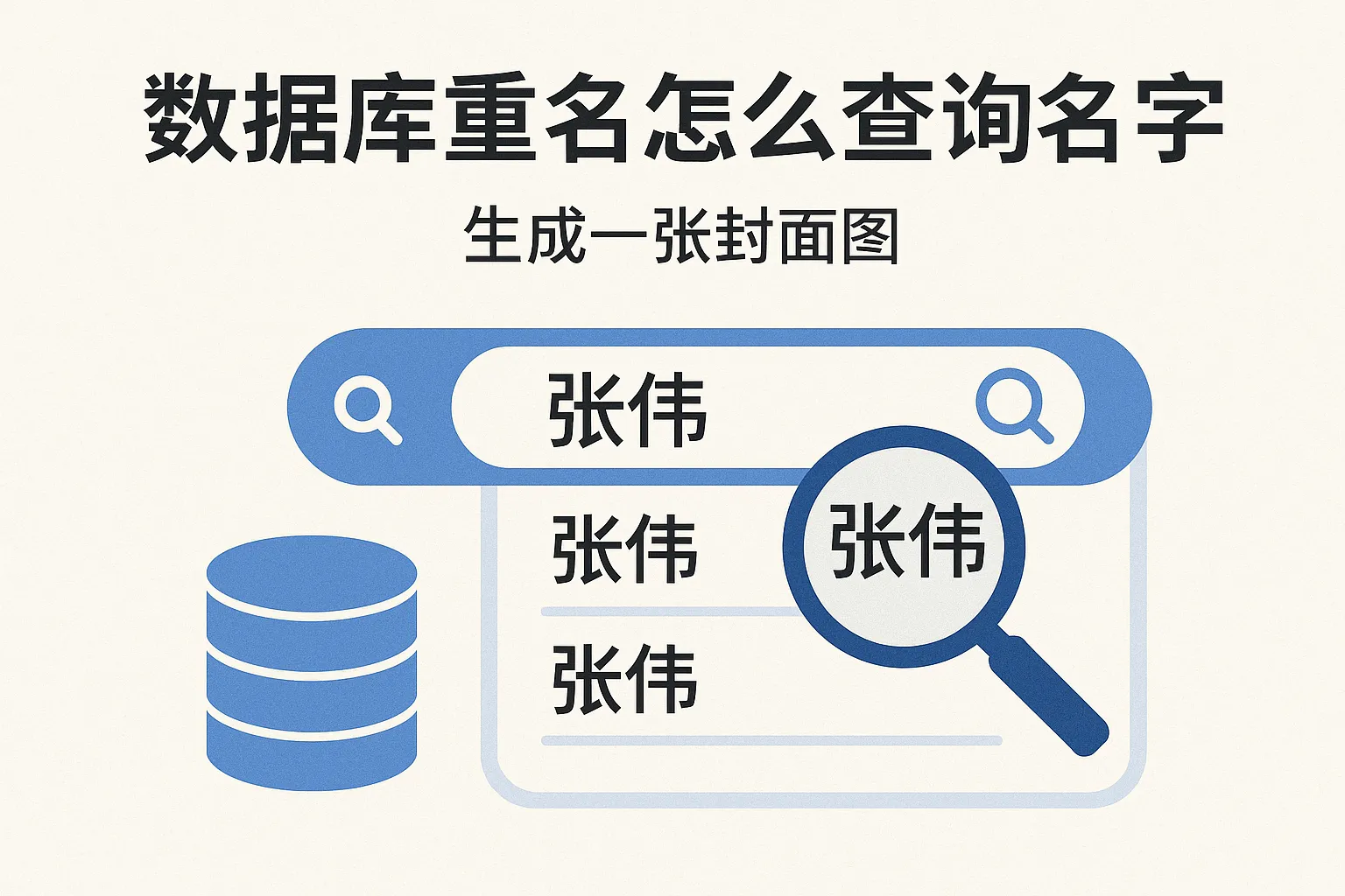 数据库重名怎么查询名字