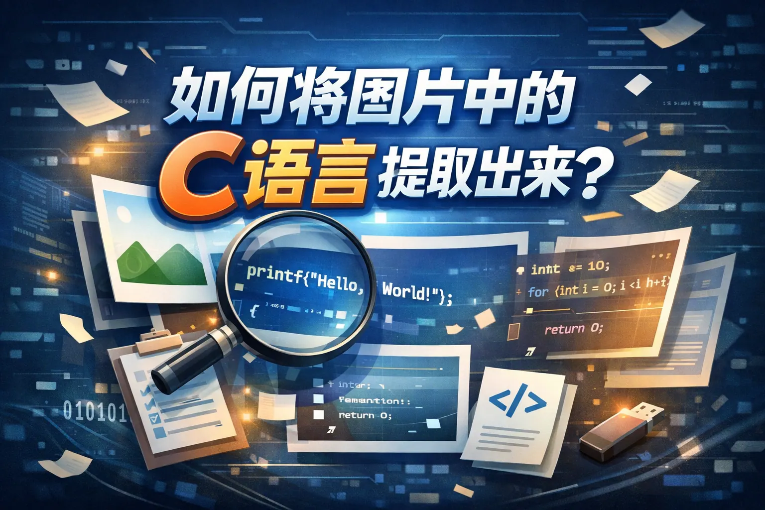 如何将图片中的c语言提取出来