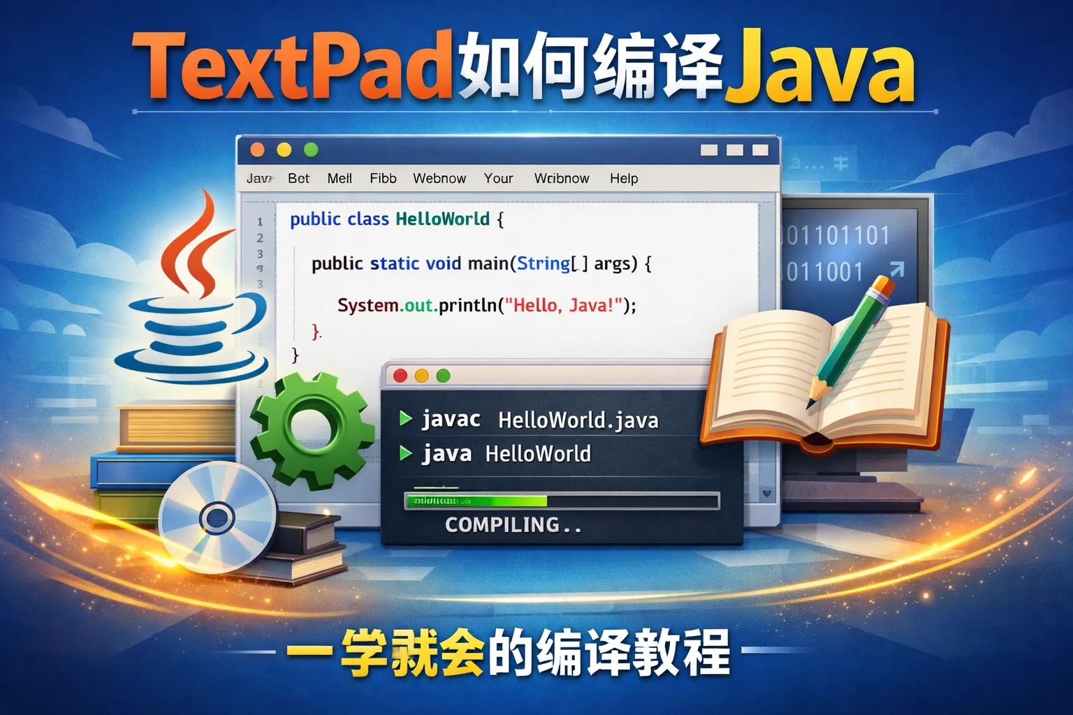 textpad如何编译java